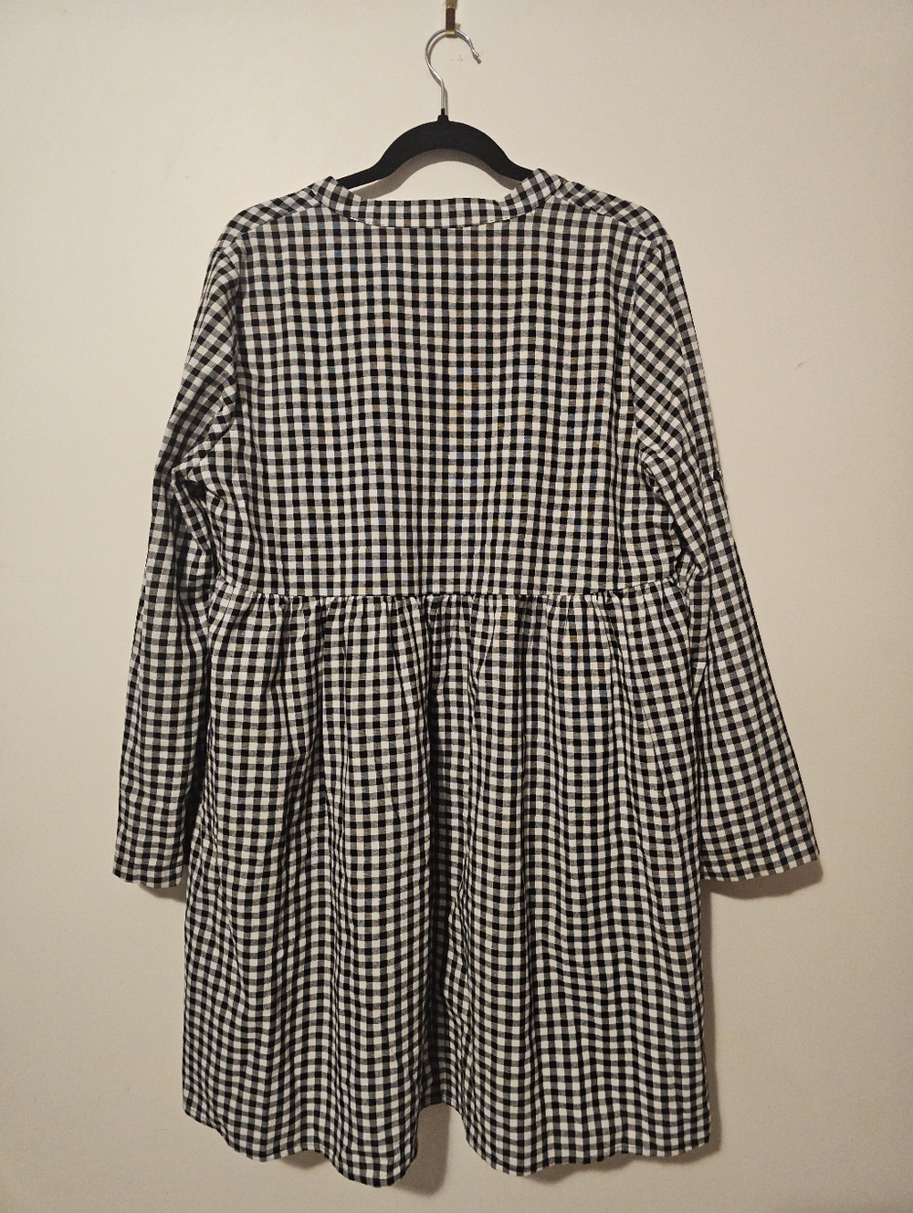 EMERY ROSE Gingham Print Notched Roll Tab Sleeve Dress XL - Picture 4 of 7